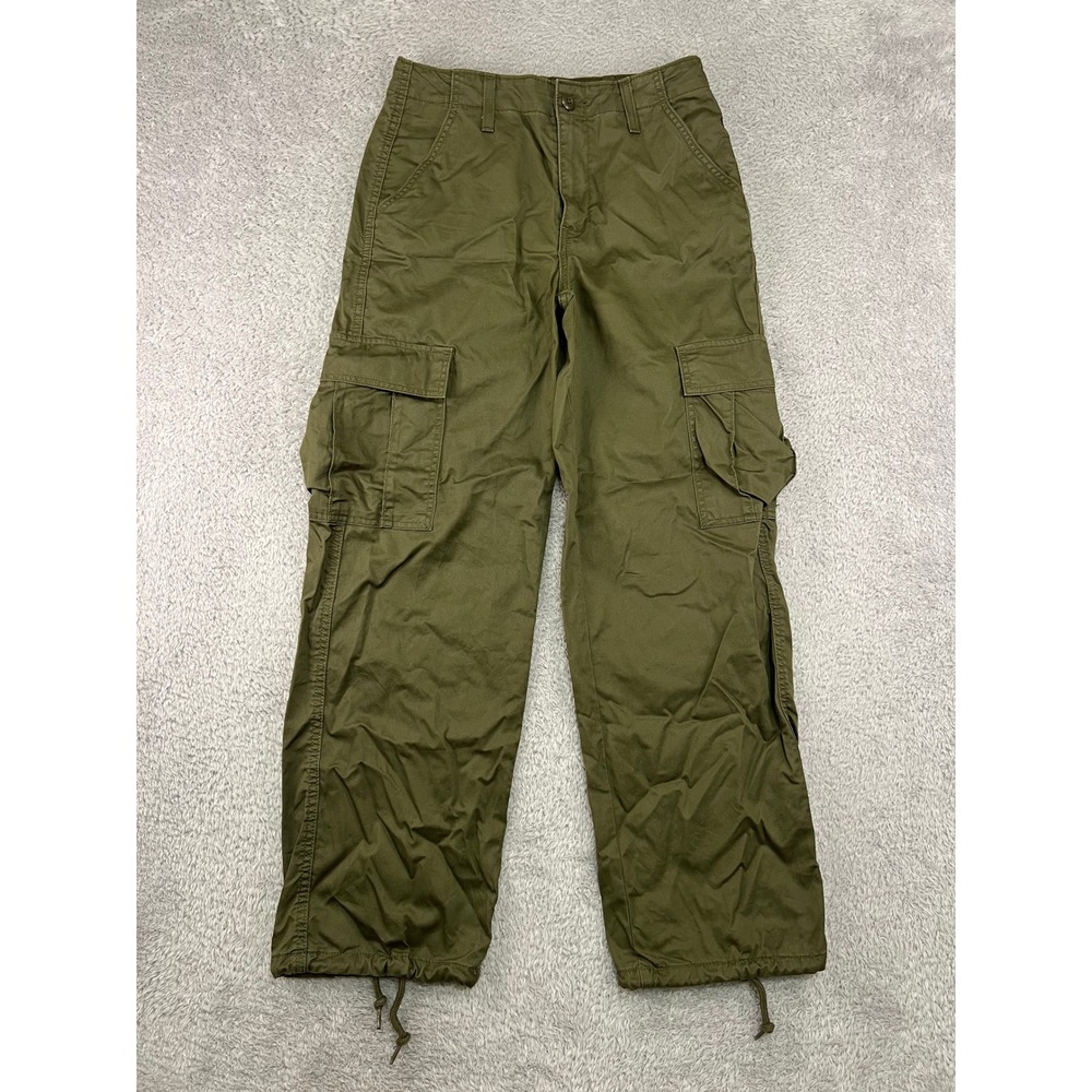 Levi's Pants Women 28x30 (Tag 26x30) Green 94 Baggy Cargo Drawstring